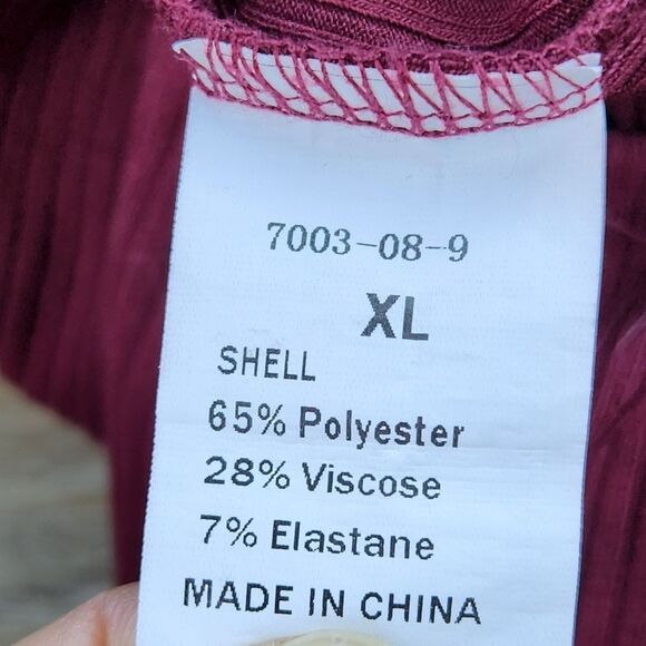 💇♀️Burgundy Oversized Ribbed Jogger Pants XLarge - Picture 7 of 8